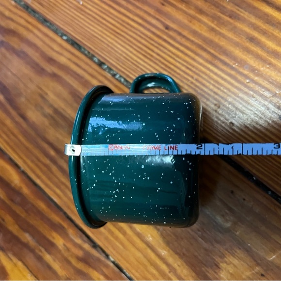 Small Camping Espresso Mug Enamel Green Speckle - Picture 7 of 7